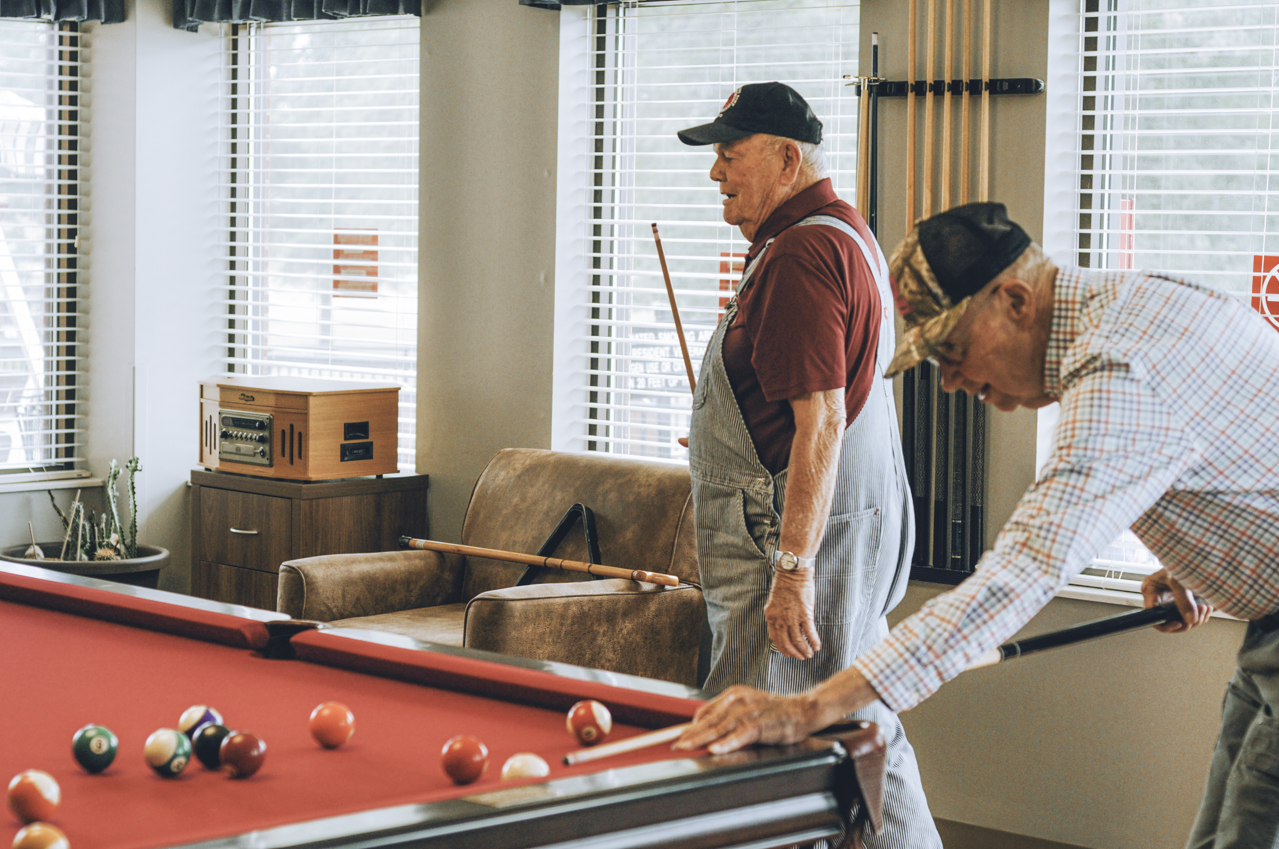residents playing pool